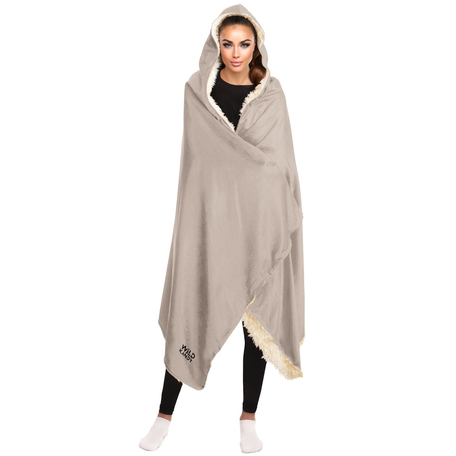 BEIGE HOODED BLANKET